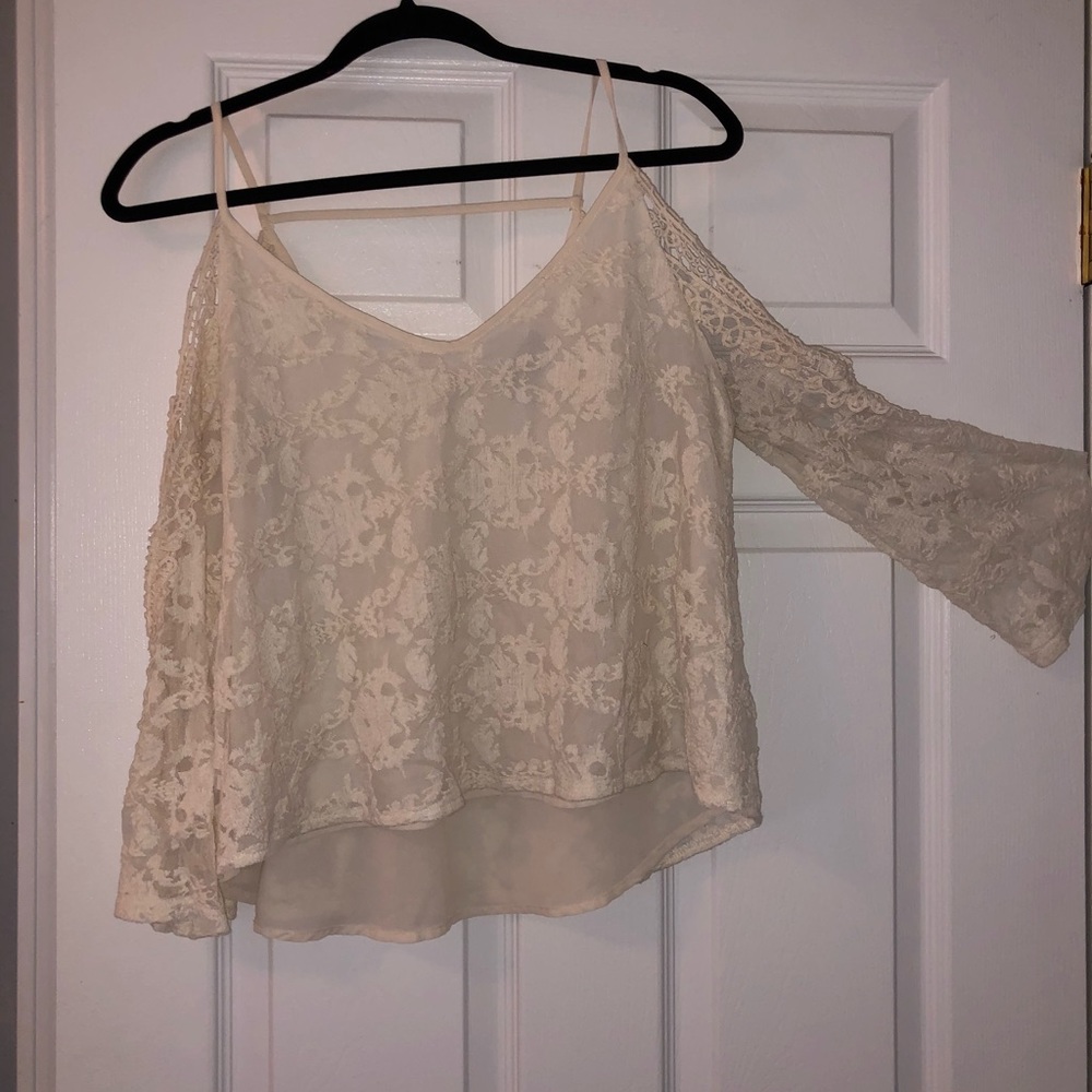 Off the shoulder knit blouse